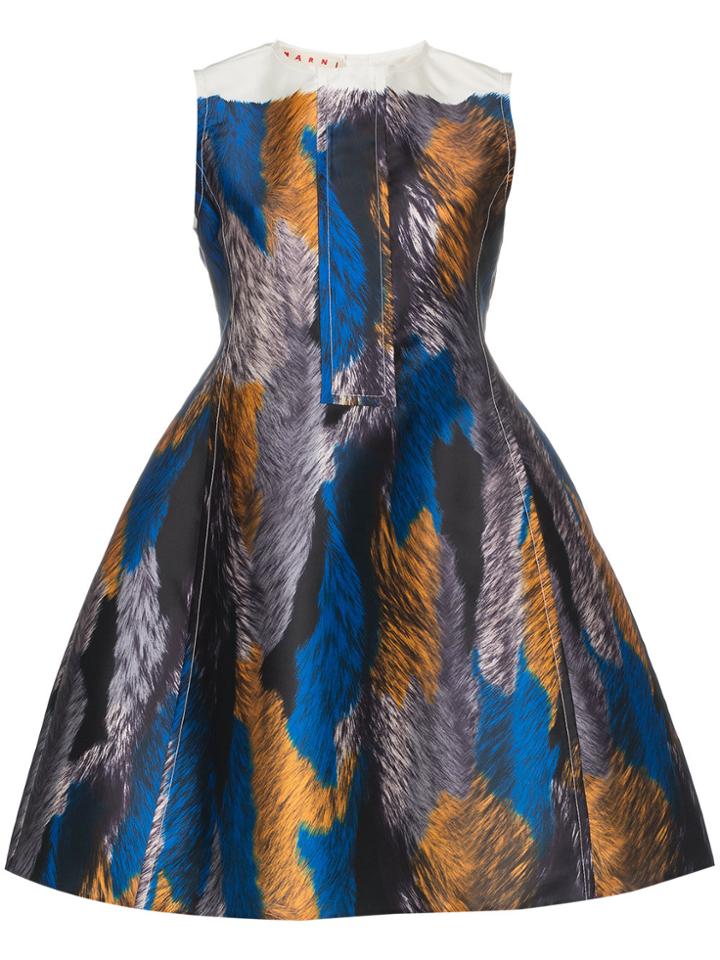 Marni Multicoloured Sleeveless Mini Dress - Blue