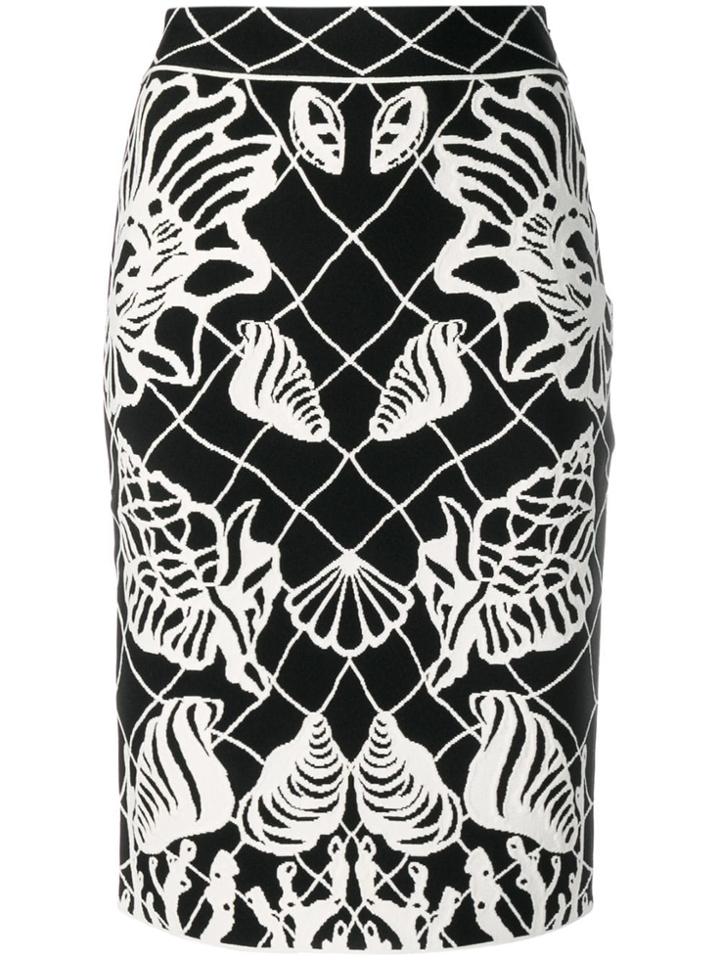 Alexander Mcqueen Intarsia-knit Skirt - Black