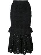 Carolina Herrera Lace Trumpet Skirt - Black