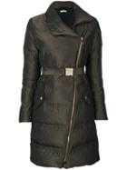 Versace Collection - Zipped Down Coat - Women - Feather Down/polyester/goose Down - 46, Brown, Feather Down/polyester/goose Down