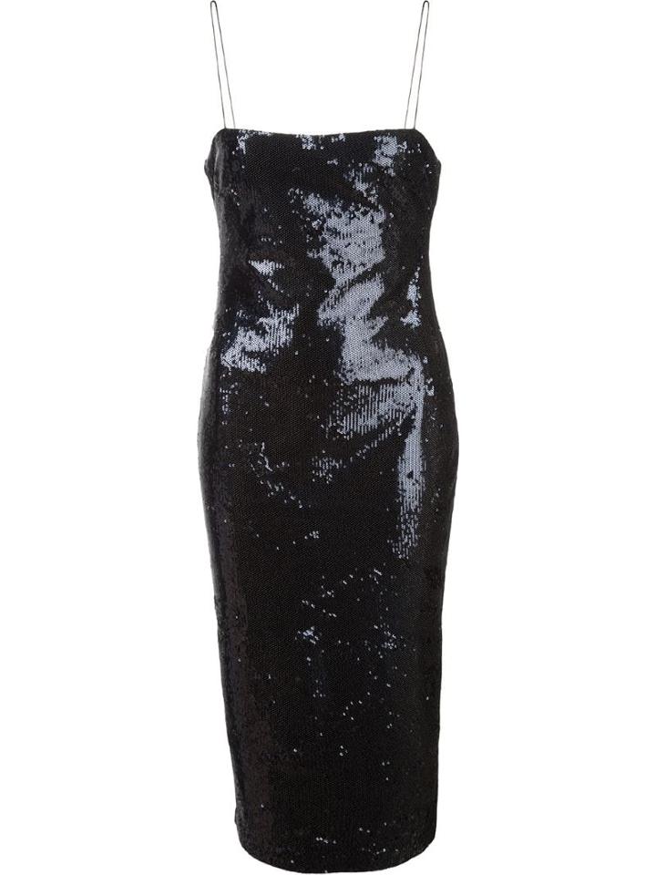 Likely Sequin Embellished Slip Dress - Black