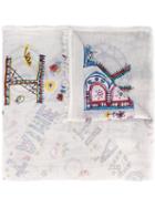 Faliero Sarti - Scribble Print Scarf - Men - Cotton - One Size, Nude/neutrals, Cotton