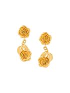 Kenzo Vintage Rose Clip-one Earrings, Women's, Metallic