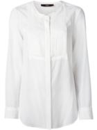 Steffen Schraut Pleated Bib Blouse, Women's, Size: 40, White, Silk/spandex/elastane