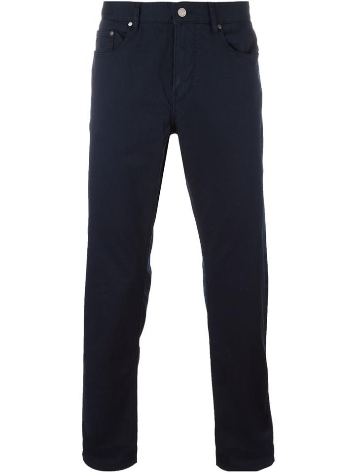 Michael Kors Straight Leg Trousers, Men's, Size: 30, Blue, Cotton/spandex/elastane