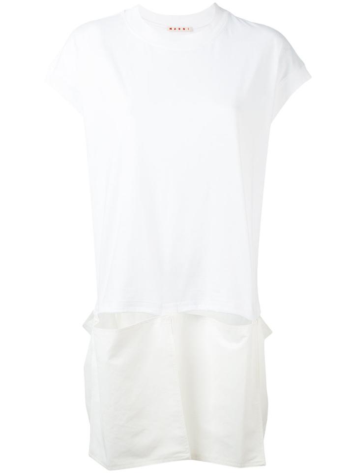 Marni Slit Detail Cap Sleeve Tunic - White