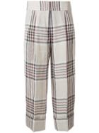 Antonio Marras Checked Cropped Trousers - Nude & Neutrals