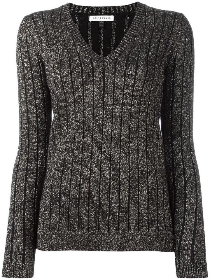 Bella Freud 'sparkle' Ribbed Jumper, Women's, Size: Xs, Black, Polyamide/wool/metallic Fibre