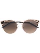 Jimmy Choo Eyewear Leopard Print Round Frame Sunglasses - Brown