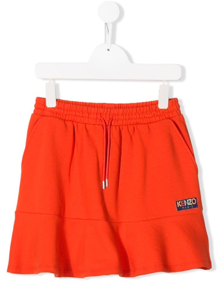 Kenzo Kids Teen Jersey Pleated Skirt - Orange