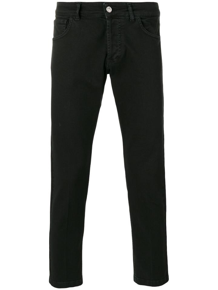 Entre Amis Cropped Skinny Jeans, Men's, Size: 34, Black, Cotton/spandex/elastane