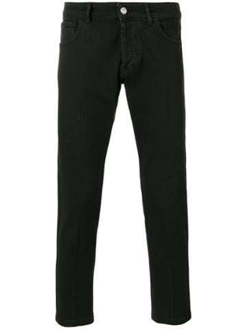 Entre Amis Cropped Skinny Jeans, Men's, Size: 34, Black, Cotton/spandex/elastane