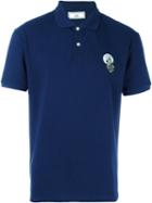 Ami Alexandre Mattiussi Wolf Patch Polo Shirt, Men's, Size: Xxl, Blue, Cotton
