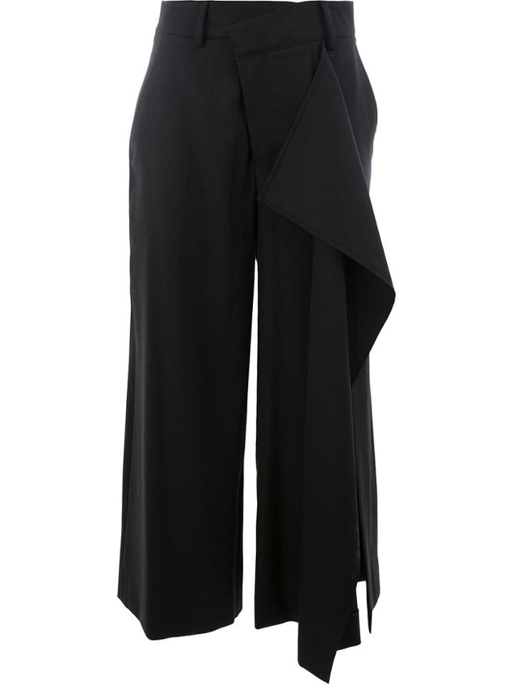 Monse Cropped Ruffle Trousers - Black