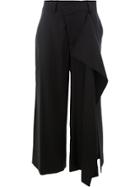 Monse Cropped Ruffle Trousers - Black