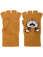 Moschino Teddy Bear Fingerless Gloves - Brown