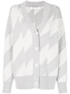 Proenza Schouler Pswl Broken Stripe Jacquard Cardigan - Grey