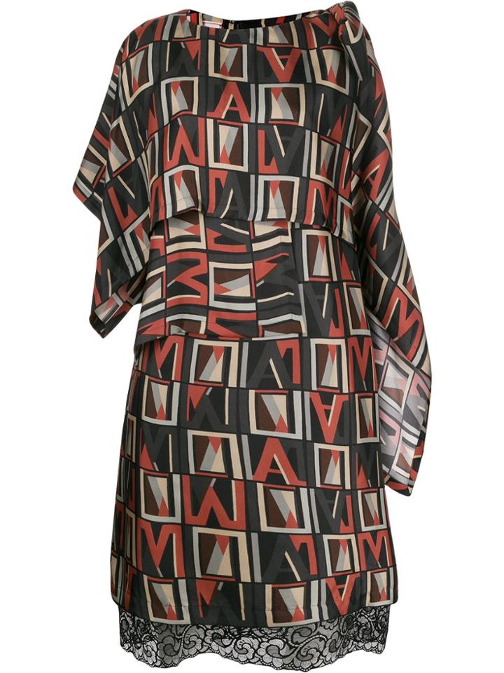 Antonio Marras Asymmetric Printed Dress - Black