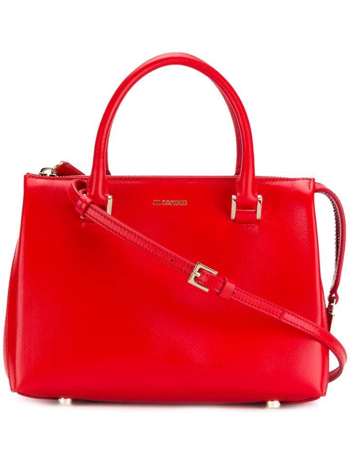 Jil Sander Small Logo Tote - Red