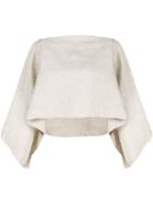 Voz Cropped Flared Sweater - White