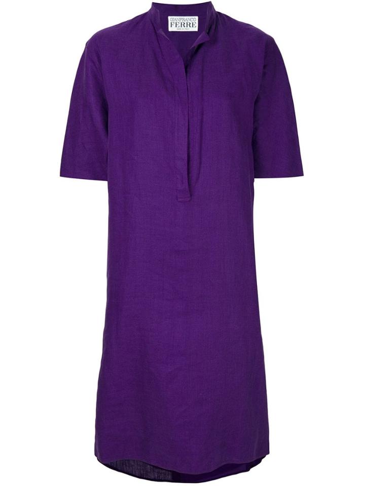 Gianfranco Ferre Vintage Short Tunic Dress - Purple