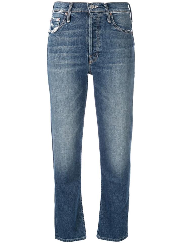 Mother Tomcat Cropped Jeans - Blue