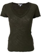 James Perse V-neck Fitted T-shirt - Green