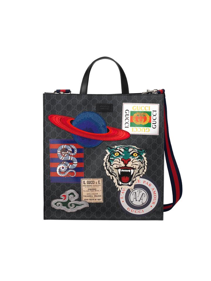 Gucci Night Courrier Soft Gg Supreme Tote - Black