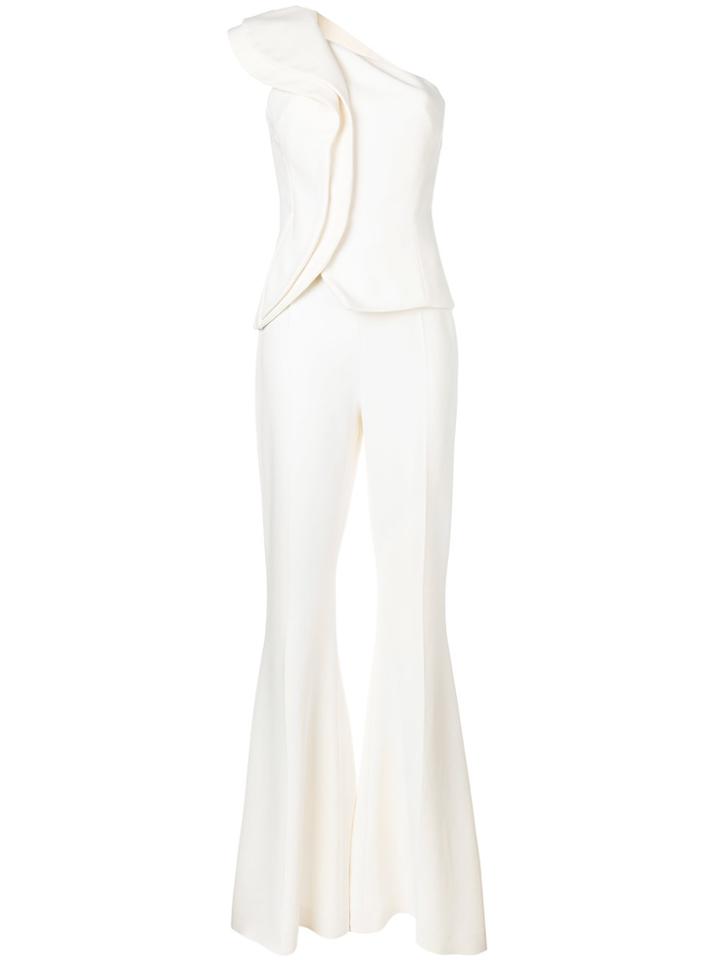 Antonio Berardi Ruffle Trim Jumpsuit - Nude & Neutrals