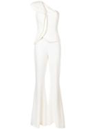 Antonio Berardi Ruffle Trim Jumpsuit - Nude & Neutrals
