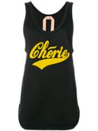 No21 Chérie Perforated Tank Top - Black
