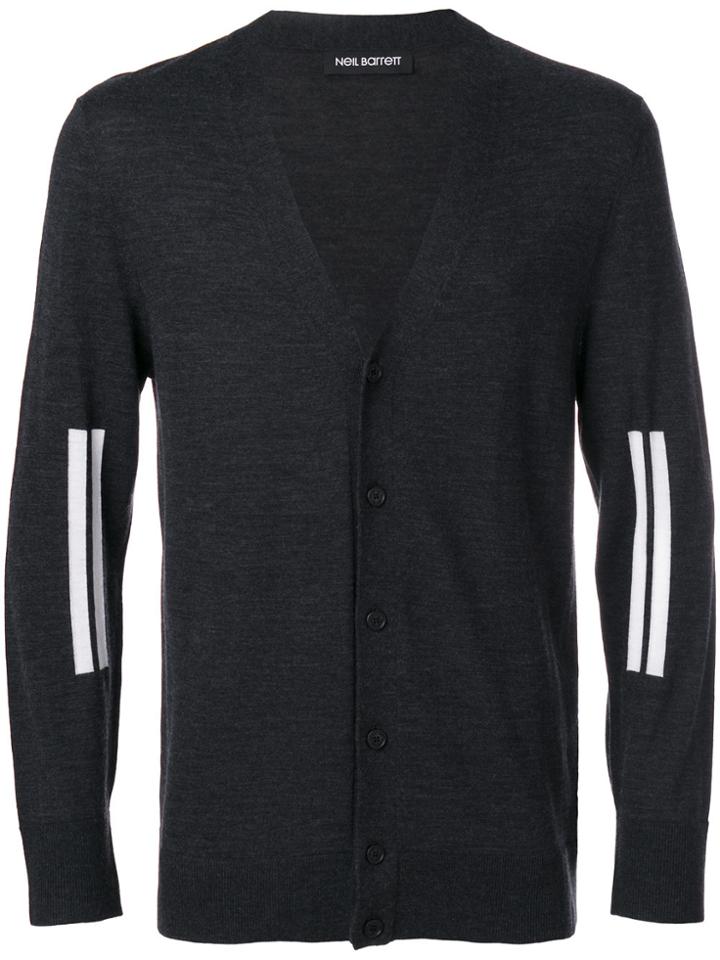 Neil Barrett Double Line Detail Cardigan - Grey