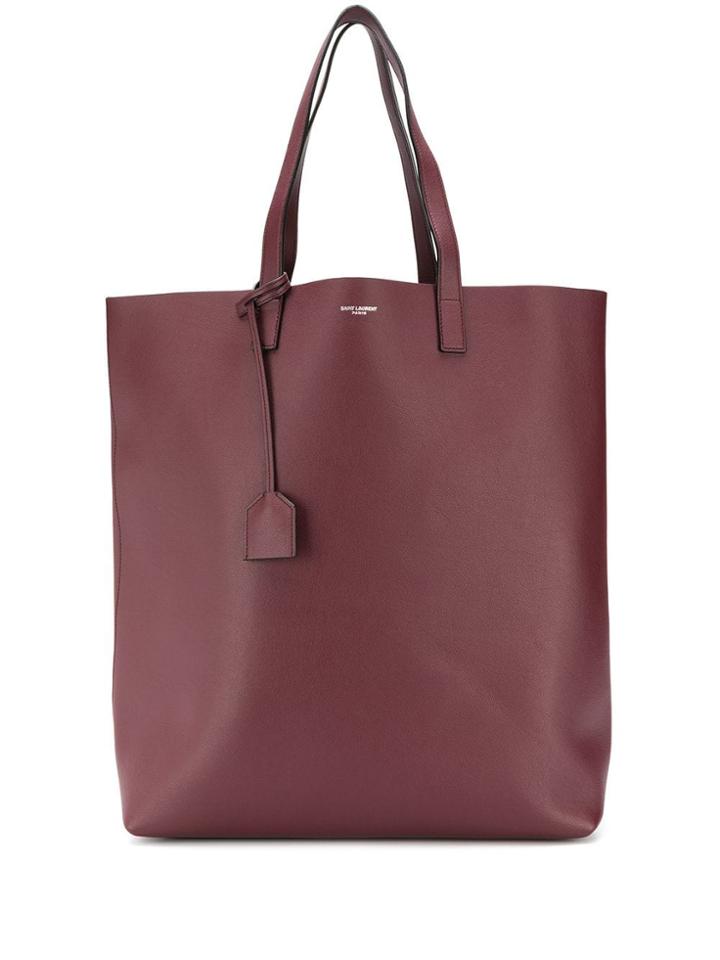Saint Laurent Large Logo Print Tote - Red
