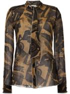 Veronique Leroy Printed Shirt, Women's, Size: 38, Brown, Viscose