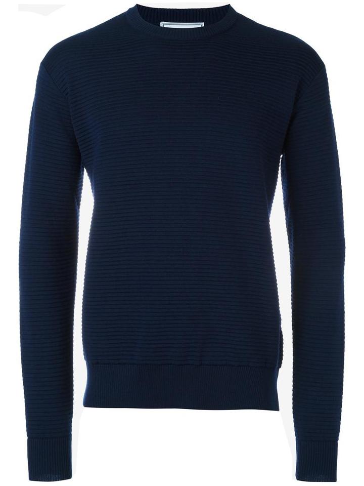 Ami Alexandre Mattiussi Crew Neck Jumper, Men's, Size: Medium, Blue, Merino