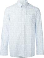 Givenchy Geometric Star Print Shirt, Men's, Size: 39, Blue, Cotton
