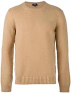 A.p.c. Crew Neck Pullover, Men's, Size: Medium, Nude/neutrals, Polyamide/wool