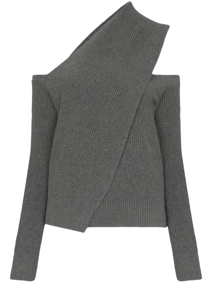 Rta Juliet Draped Cut-out Jumper - Grey