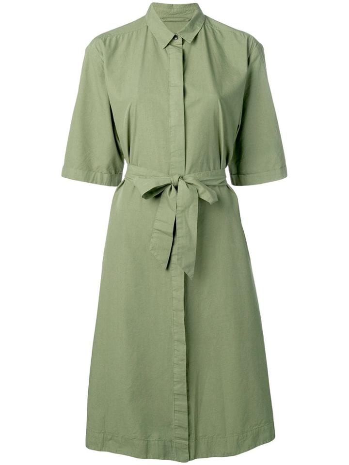 Ymc Belted Shirt Dress - Green