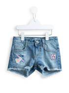 Msgm Kids Patch Detailed Denim Shorts, Girl's, Size: 10 Yrs, Blue