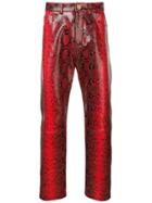 Versace Snake Effect Trousers - Red