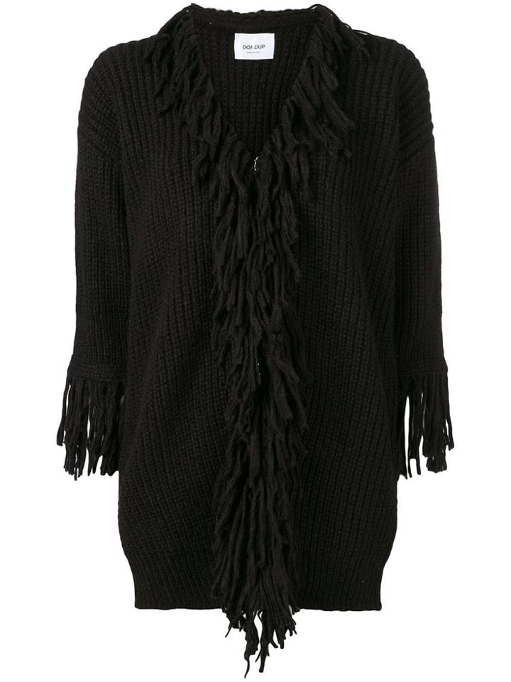 Dondup Fringed V-neck Cardigan - Black