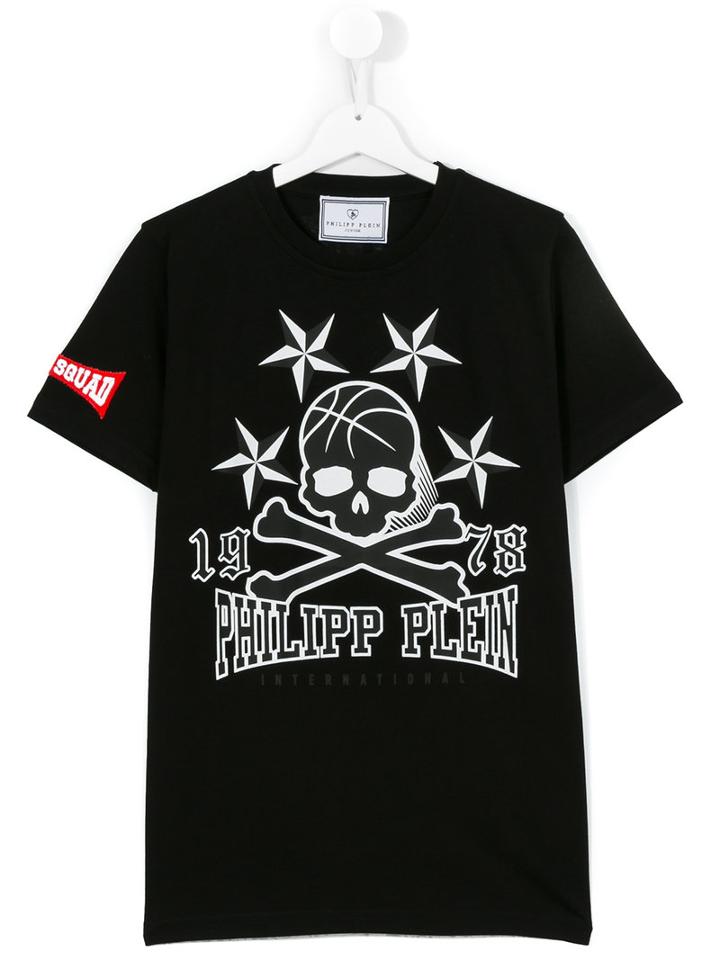 Philipp Plein Kids Print T-shirt, Boy's, Size: 14 Yrs, Black