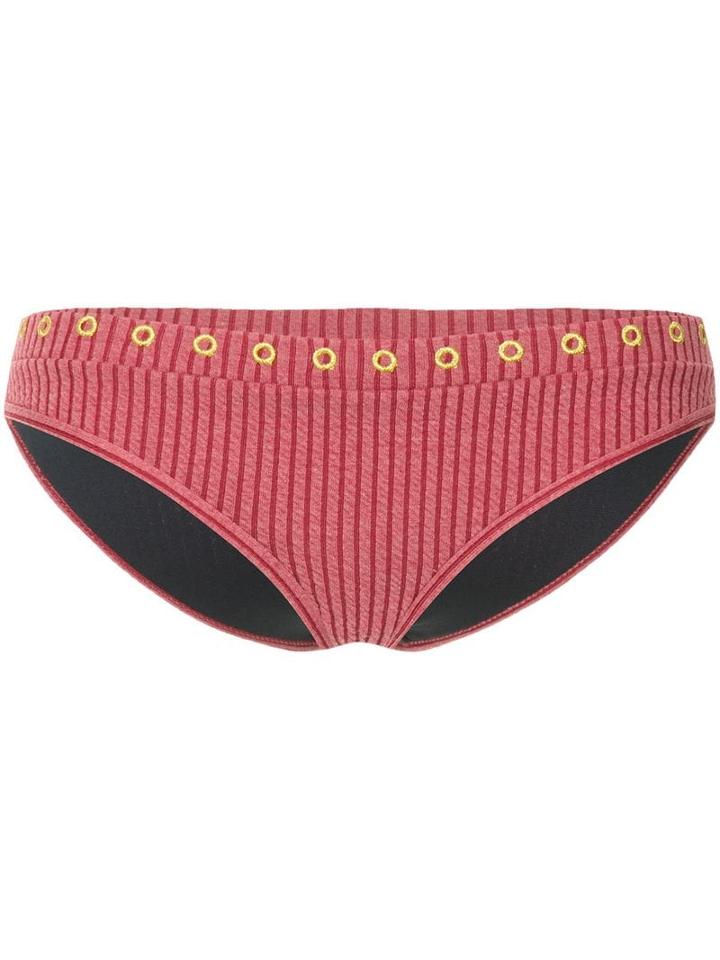 Duskii Hamptons Striped Bikini Bottoms - Pink