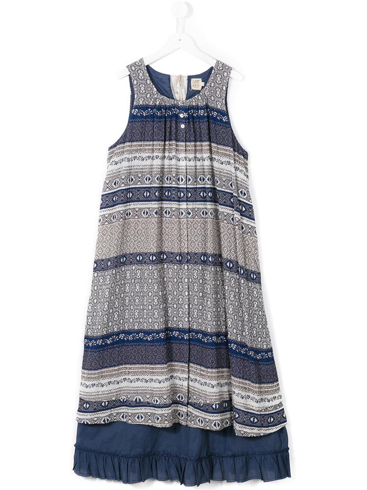 Caffe' D'orzo Tabita Printed Folk Dress, Girl's, Size: 16 Yrs, Blue