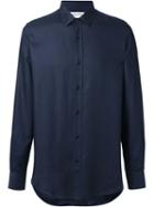Saint Laurent Classic Buttoned Shirt, Men's, Size: 39, Blue, Viscose