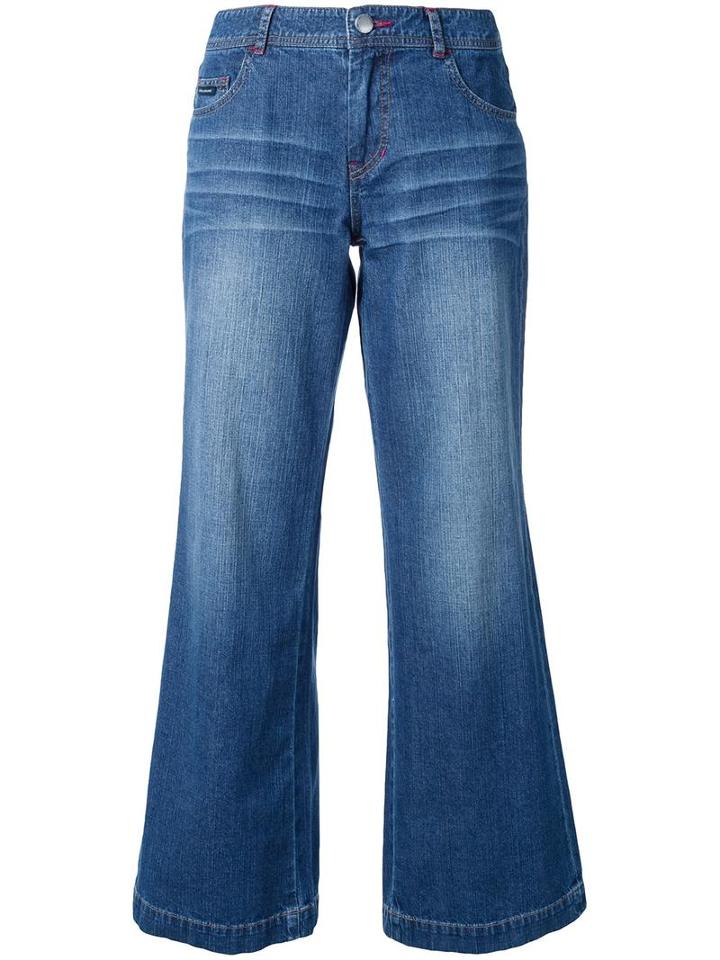Guild Prime Flared Cropped Jeans, Women's, Size: 34, Blue, Cotton