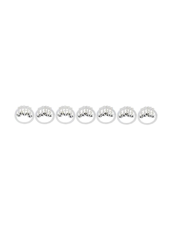 E.m. Mini Chains Layered Rings - Metallic