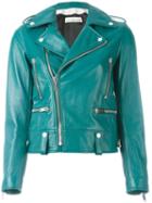 Golden Goose Deluxe Brand Laurent Biker Jacket, Size: Small, Blue, Leather/viscose/cupro