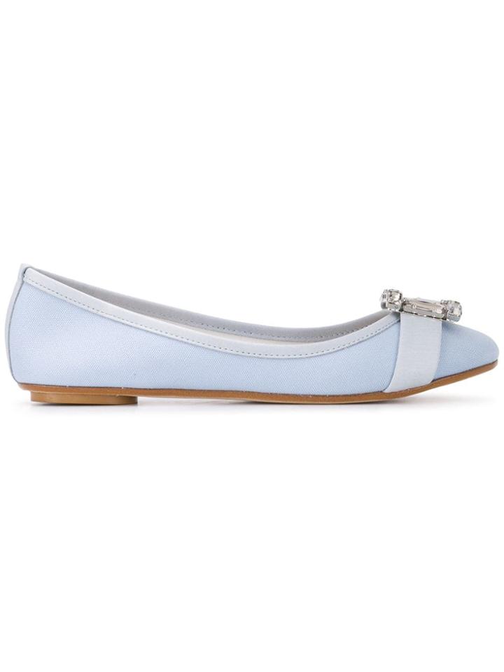 Anna Baiguera Buckle Appliqué Ballerinas - Blue